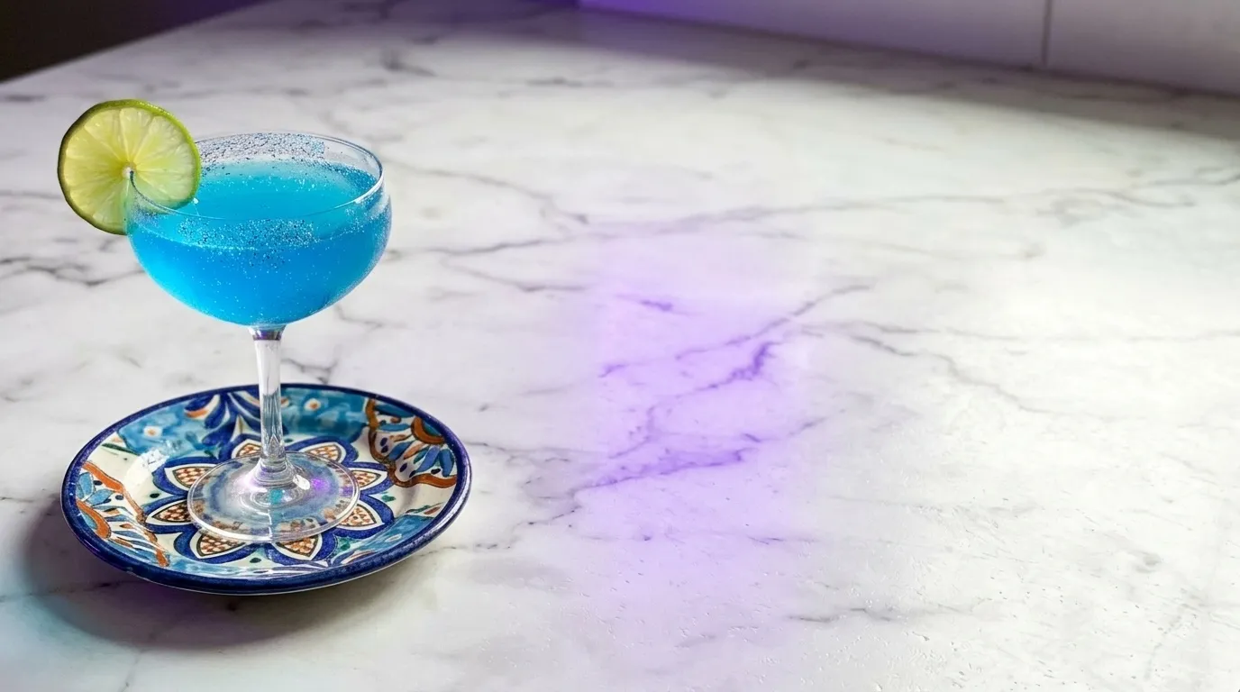 My Slurp pushed to the side, neon-purple light pooling on the empty countertop