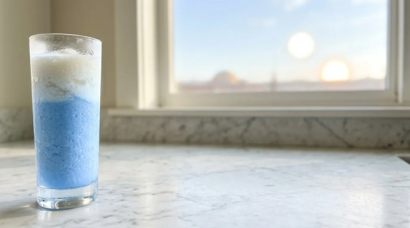 My Blue Milk pushed to the side, twin-suns silhouette blurred through the window